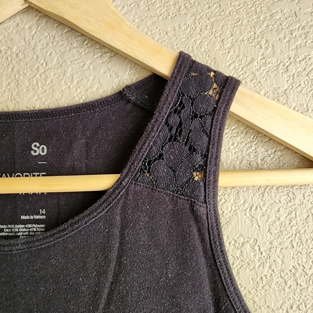 Black SO tank top with lace detail Size 14 - Picture 3 of 5